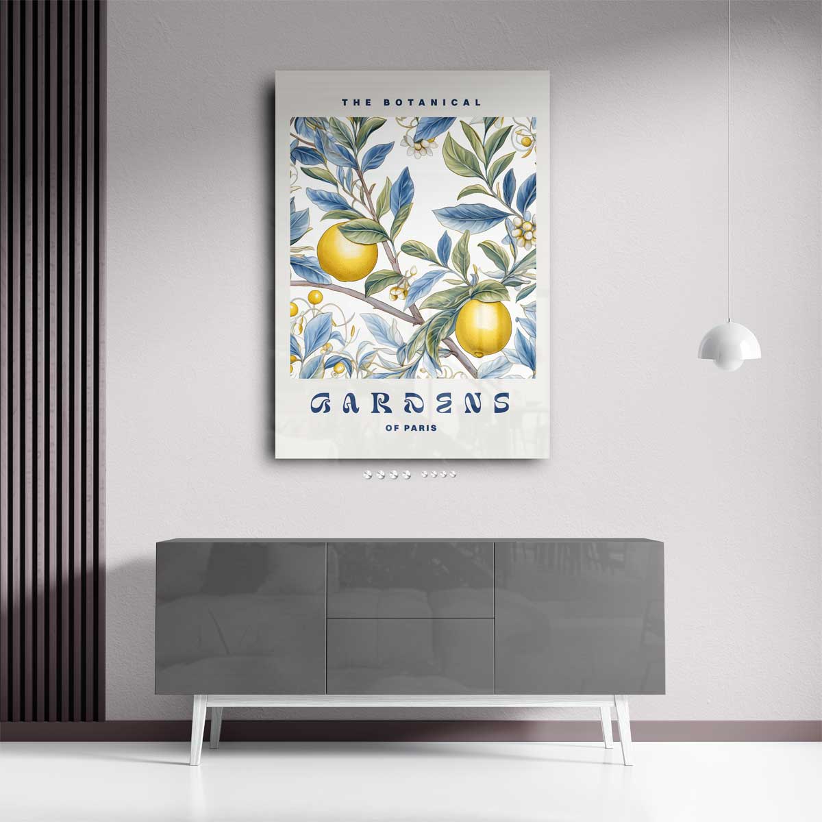 Botanische Tuinen van Parijs – kunstwerk met zwarte baklijst
