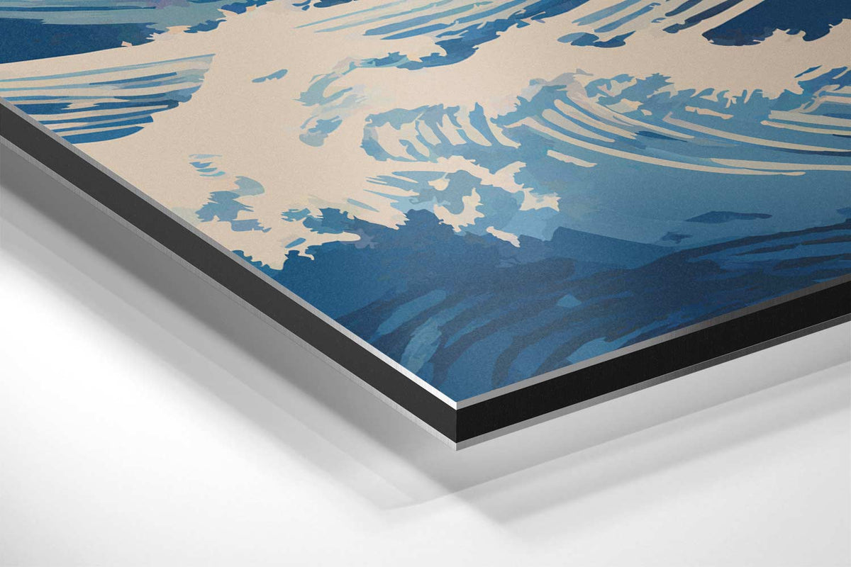 Golven van de Zonsondergang – canvas kunstwerk als wanddecoratie
