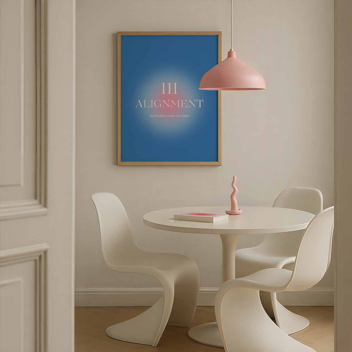 Inspirerende 111 Alignment – rustgevende wandkunst als portret poster