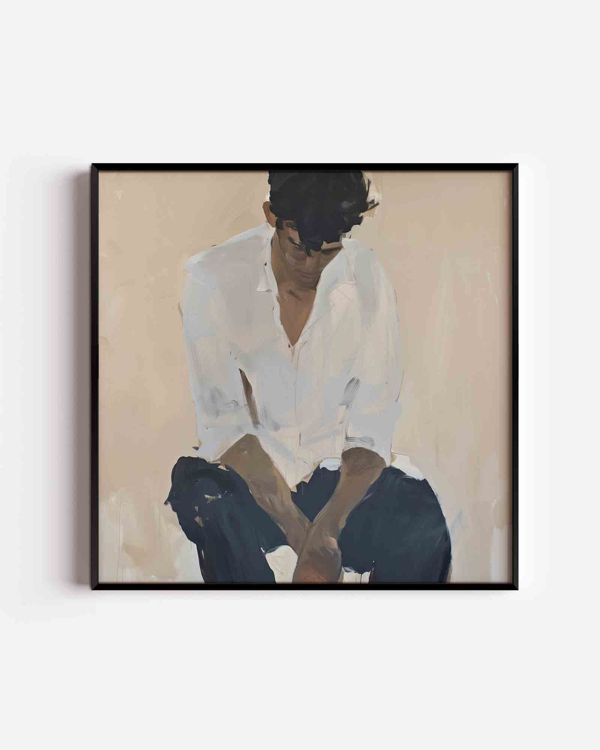 Zittende figuur – design vierkante poster als wanddecoratie