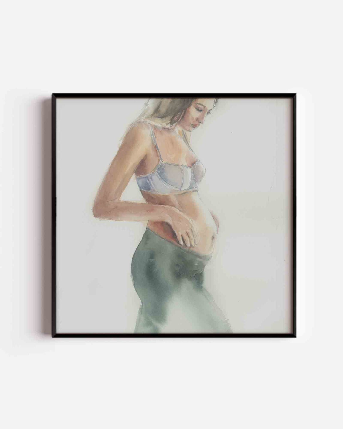 Zwangere vrouw – vrouwelijk portret als vierkante poster
