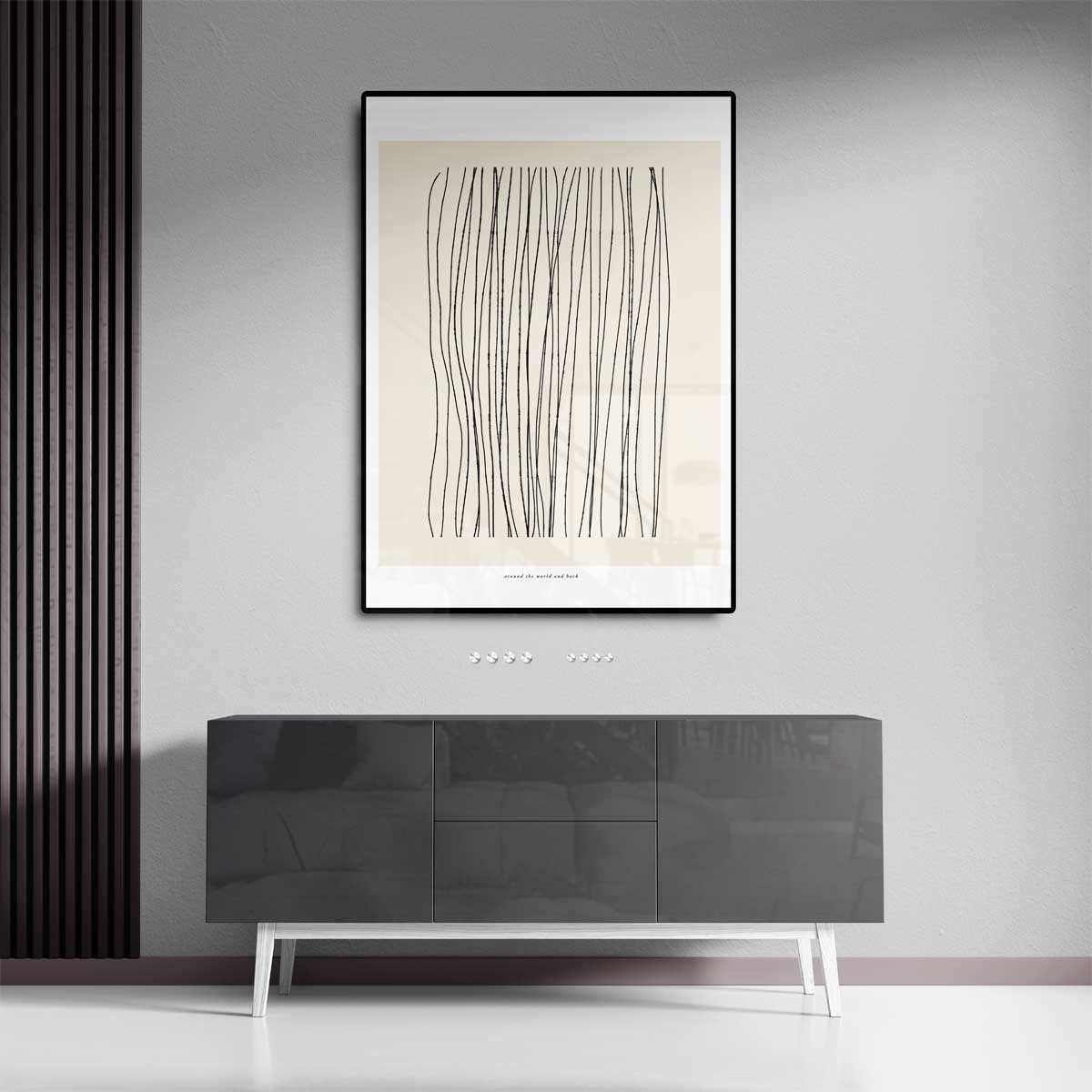 Minimalistische Lijnkunst – staand kunstwerk voor modern interieur