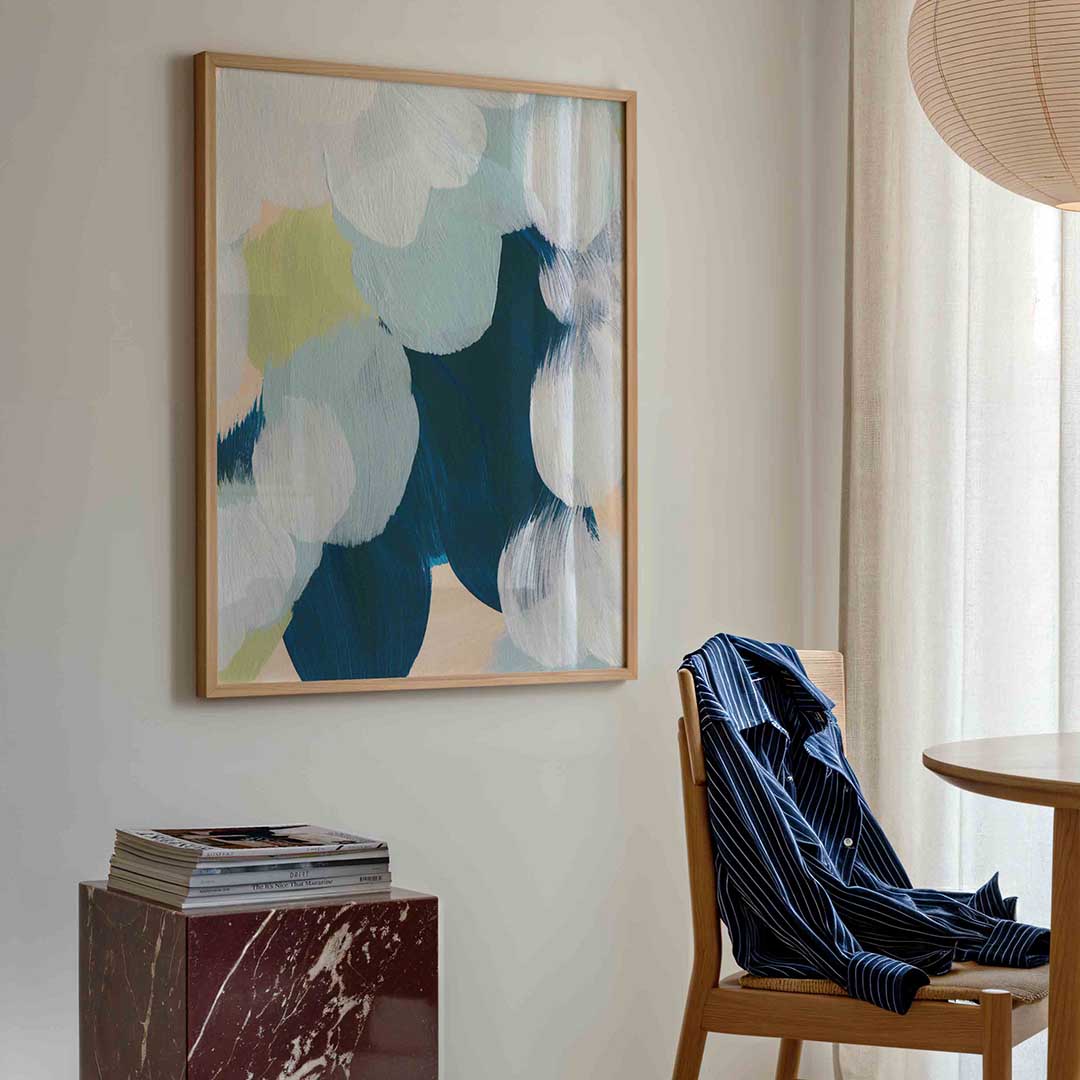 Abstracte penseelstreken – artistieke poster in staand formaat