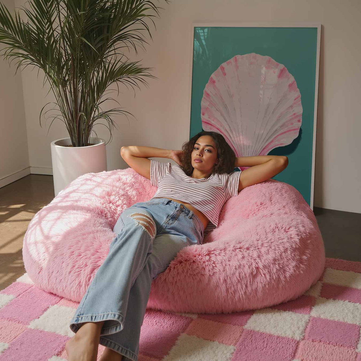 Schelp in Pastel – staande zomer wanddecoratie van WallArtistic