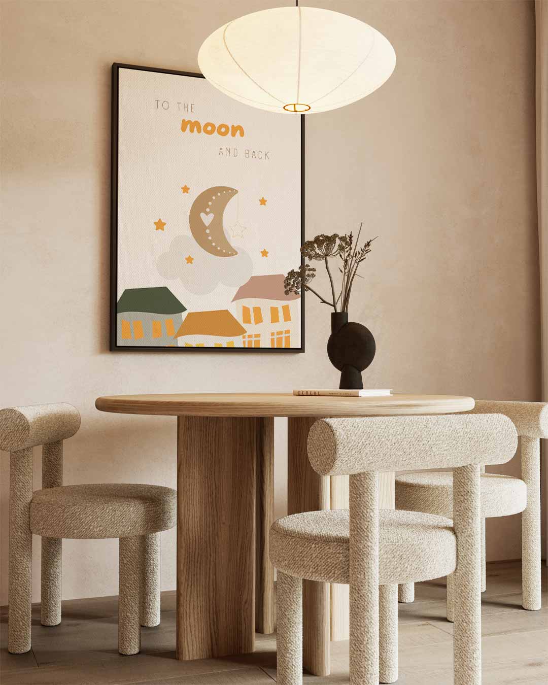 Droom naar de Maan – staand kunstwerk voor modern interieur