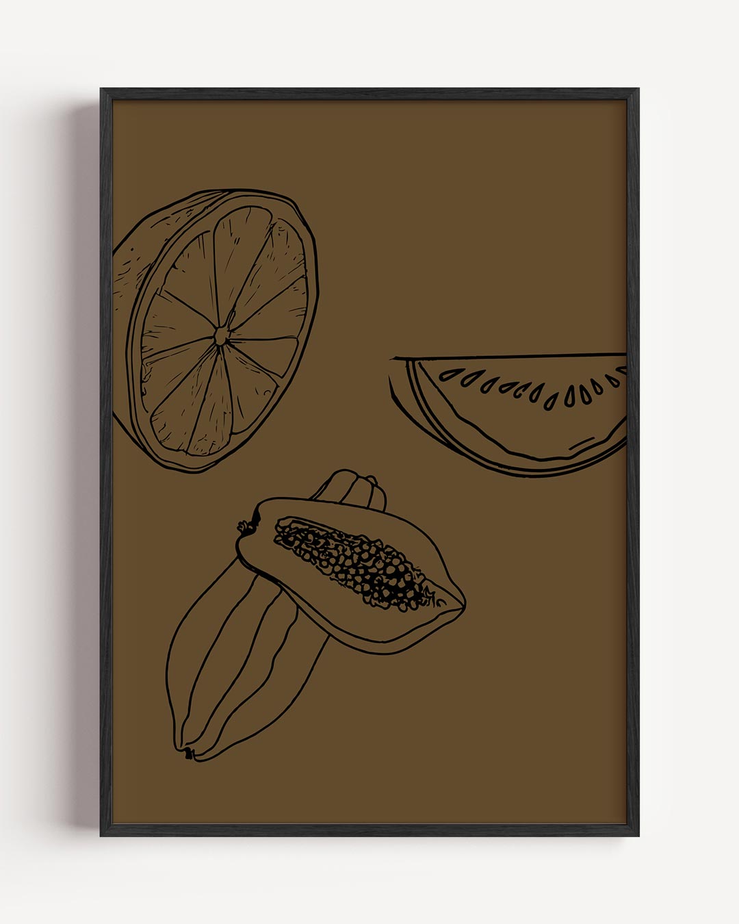 Tropische Fruit Illustratie – zomer portret poster als wanddecoratie