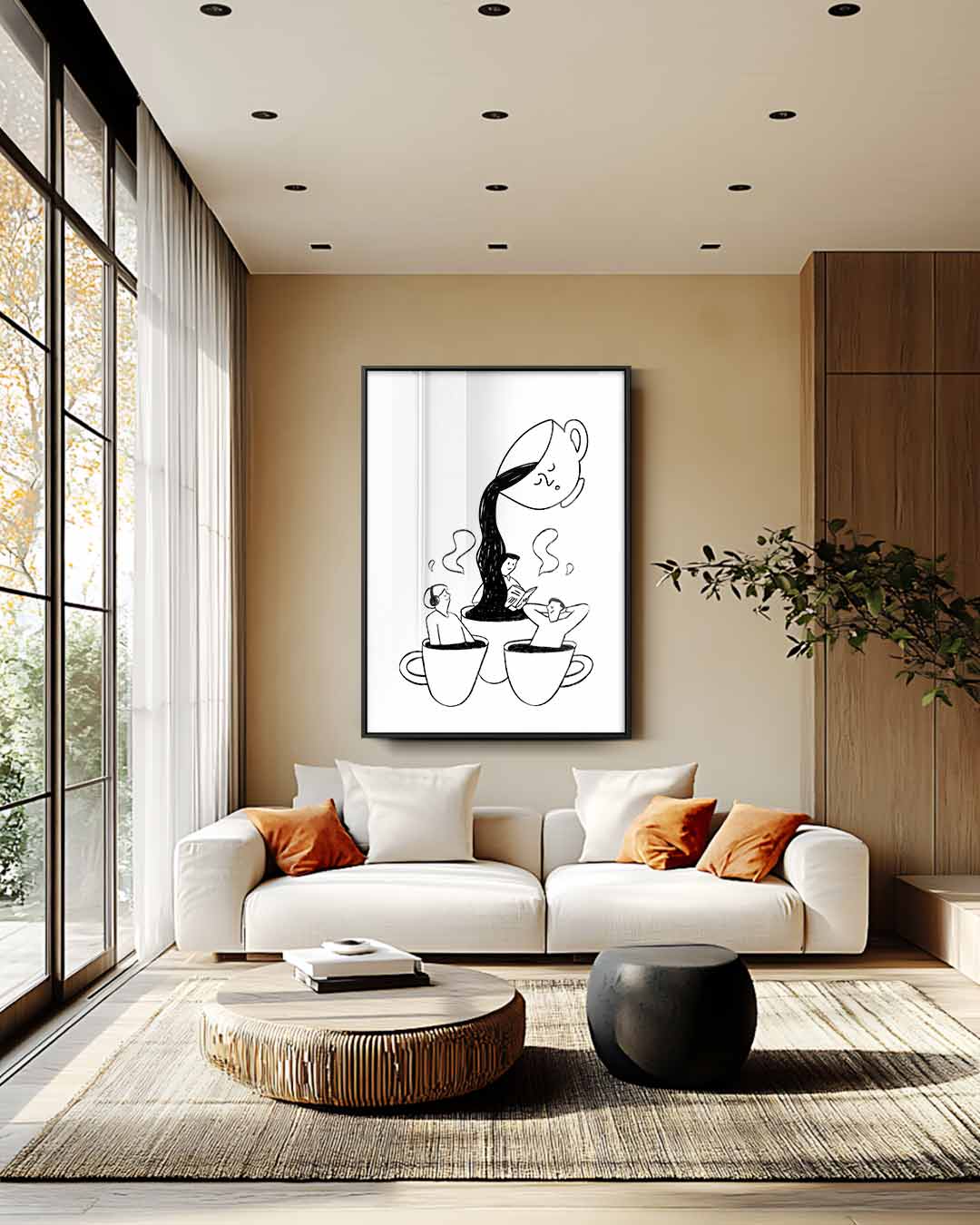 Koffie Dromen – staande wandkunst voor woonkamer of interieur