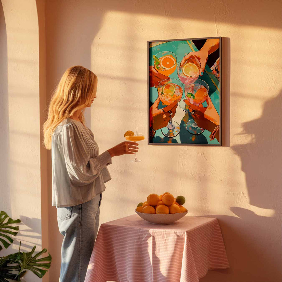 Vrolijke Zomerdrankjes – keuken poster als sfeervolle staande wanddecoratie