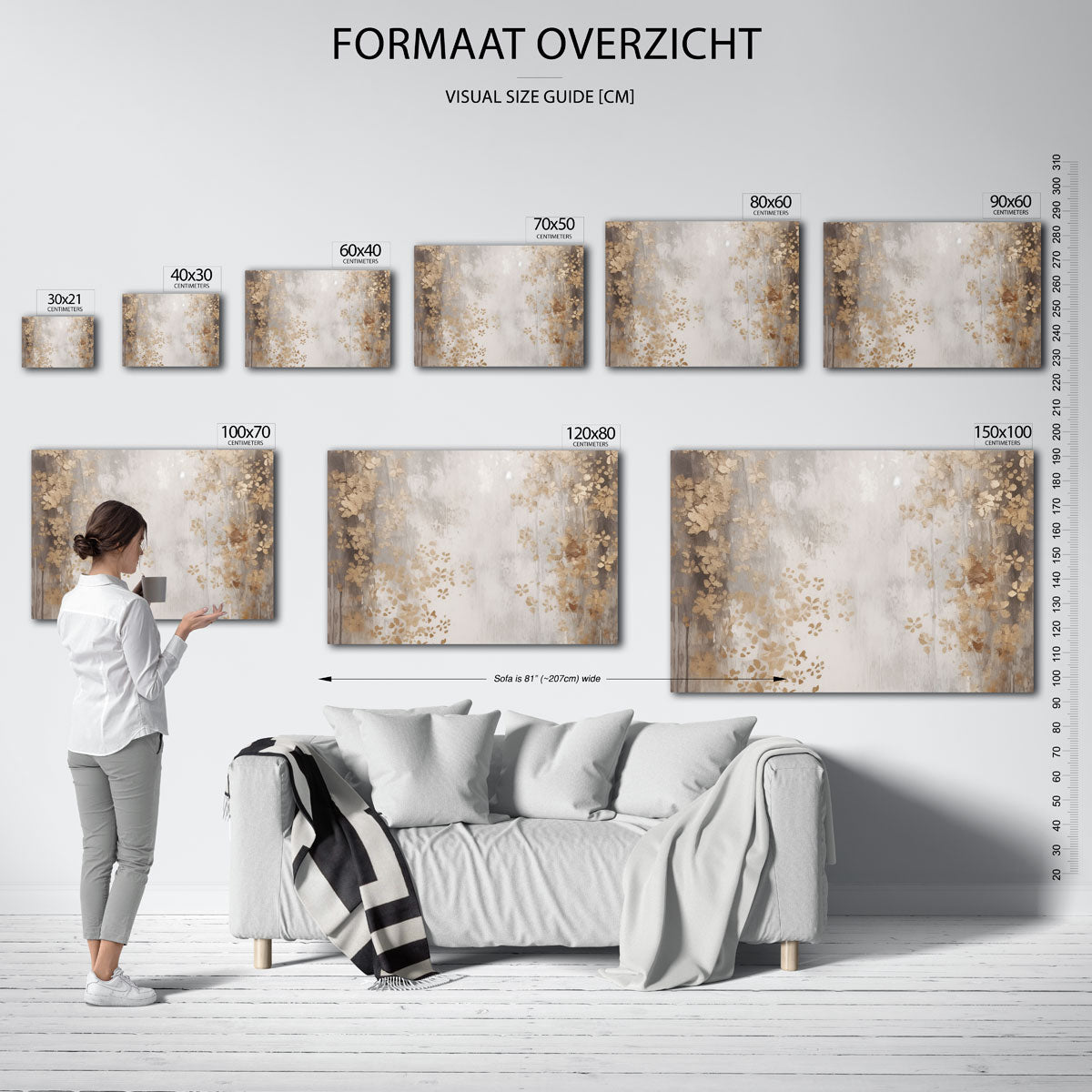 Bloemmotief – liggende muurposter met kleurrijke abstracte vormen