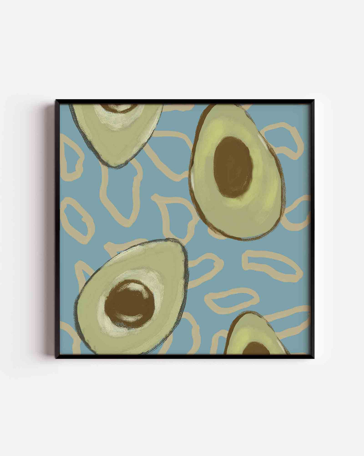 Avocado patroon – keuken vierkante poster als wanddecoratie