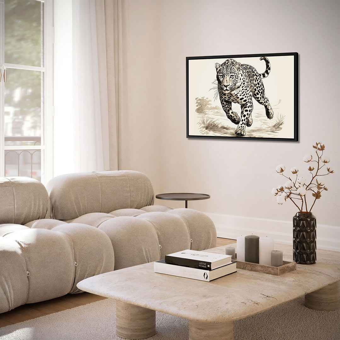 Dynamische luipaard – alternatieve weergave van het kunstwerk