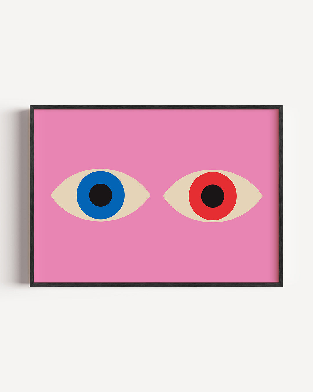 Oogvormen en kleur – liggende Bauhaus poster als wanddecoratie