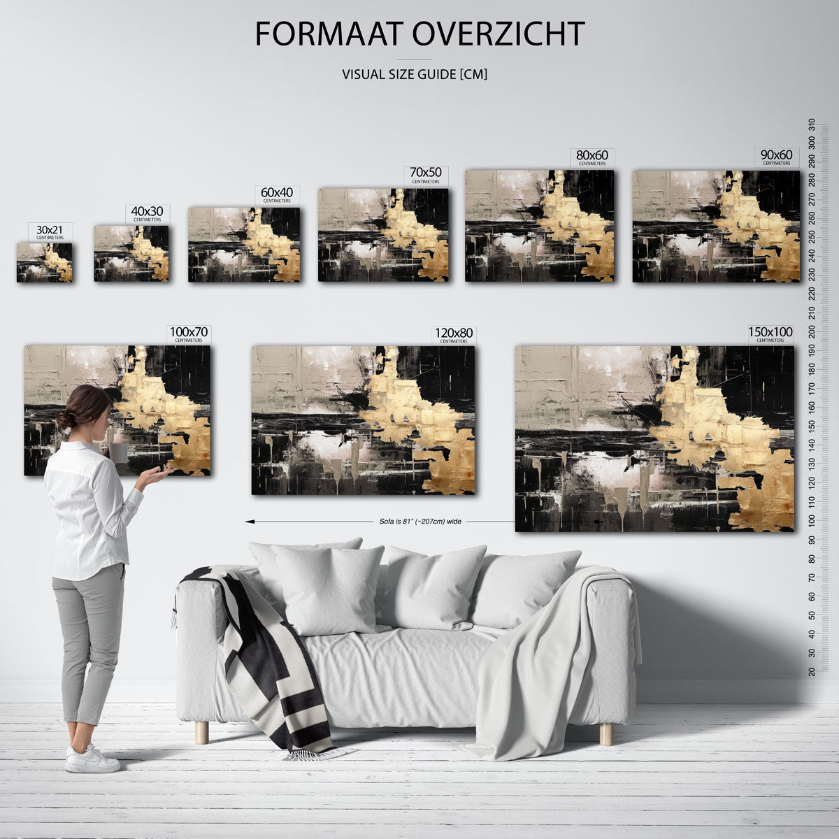 Abstracte vormen – liggende muurposter met abstracte vormen