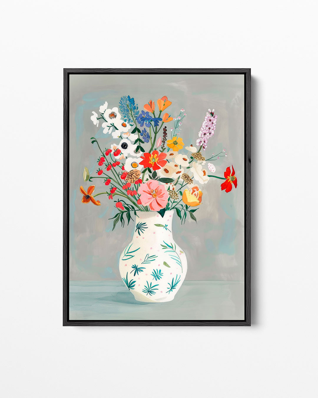 Bloemrijke vaas – staand wanddecoratie kunstwerk
