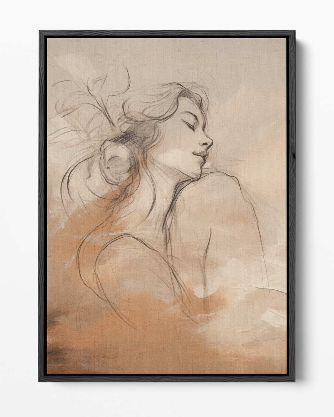 Dromerige Sereniteit – portret kunstwerk als wanddecoratie