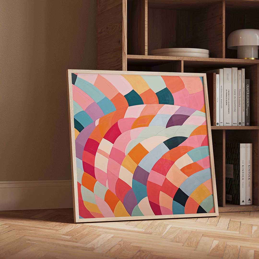 Gekleurde bogen – moderne wandkunst met kleur en vormen als poster