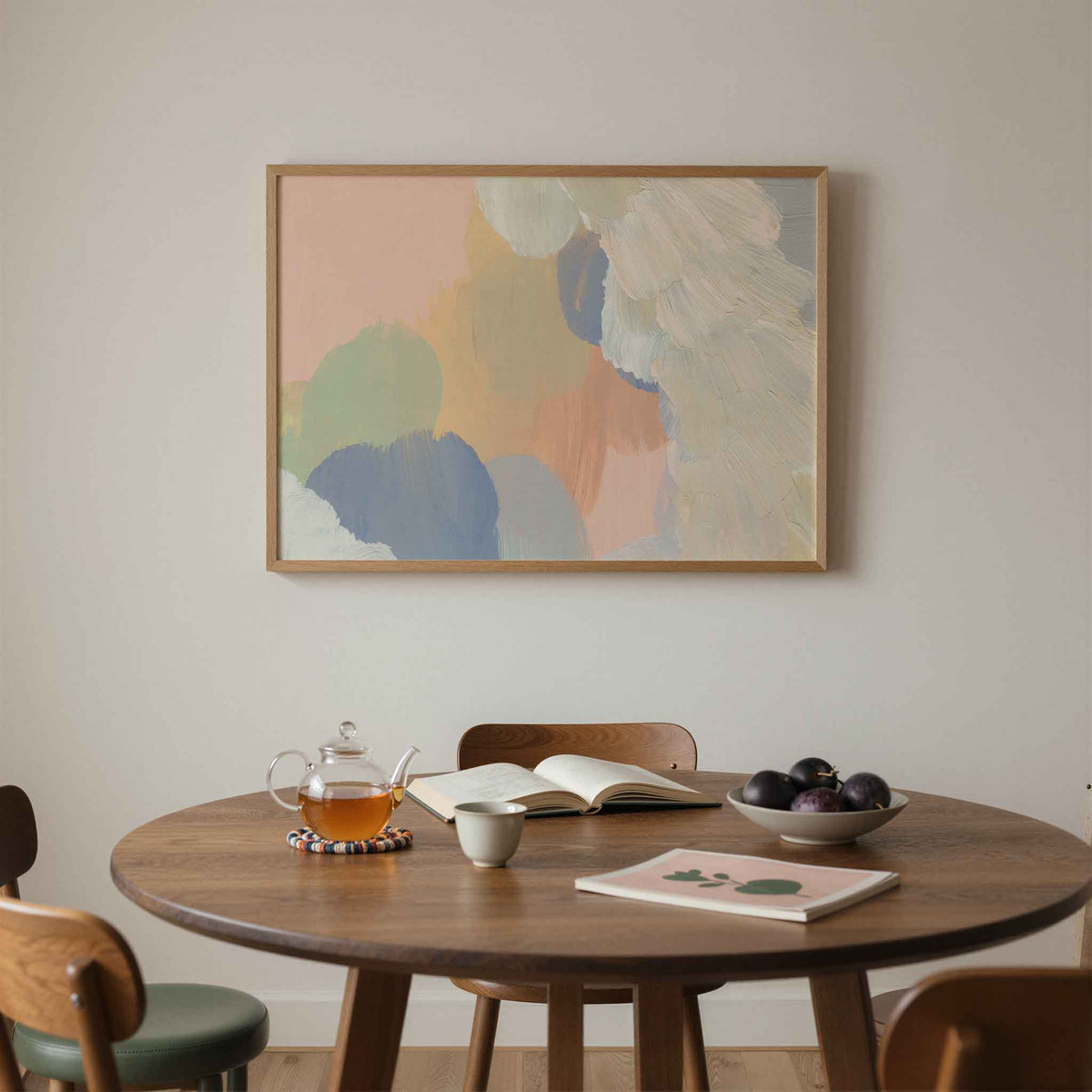 Abstracte vormen – liggende schilderkunst wanddecoratie van WallArtistic