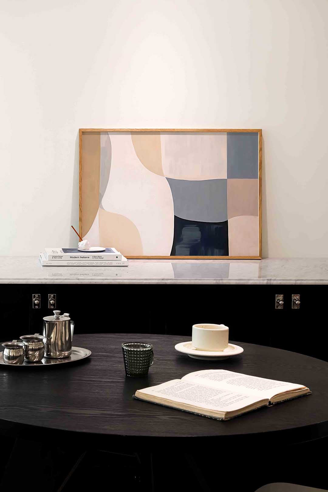 Abstracte vormen – abstracte poster in liggend formaat