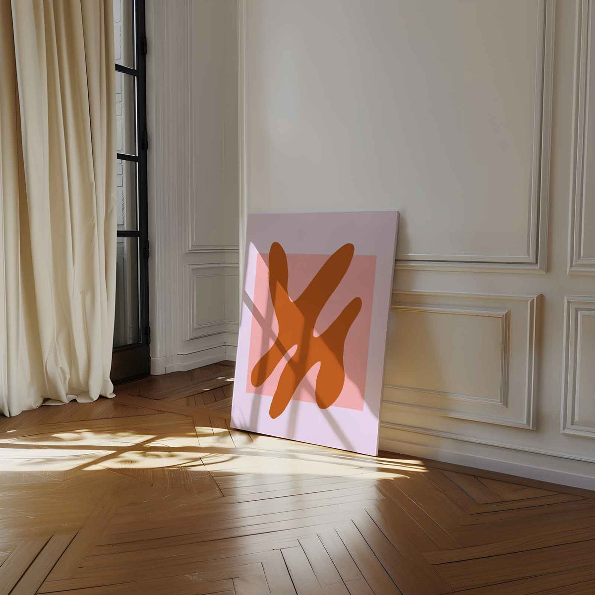 Abstracte Terracotta Vormen – modern portret kunstwerk van WallArtistic