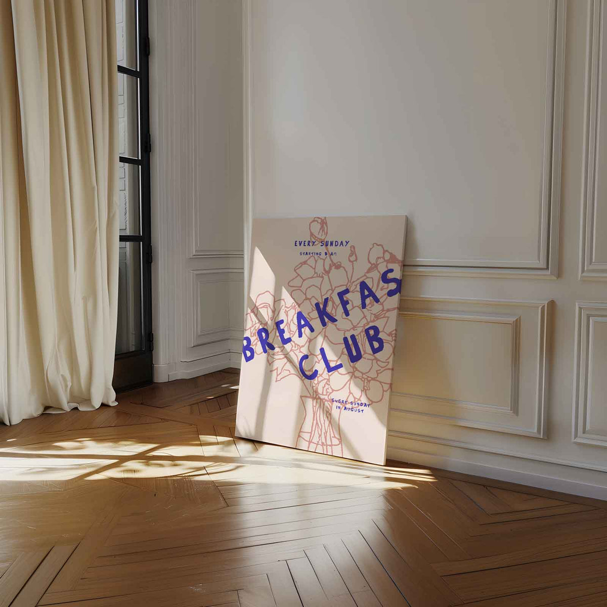 Breakfast Club Zondagochtend Poster – staand kunstwerk voor modern interieur
