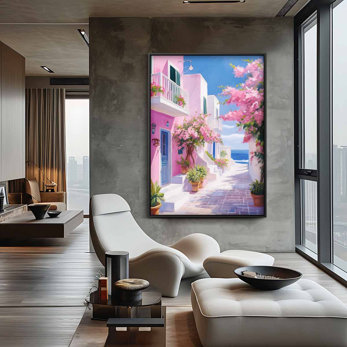 Zonovergoten Straatje – canvas wanddecoratie in portret formaat