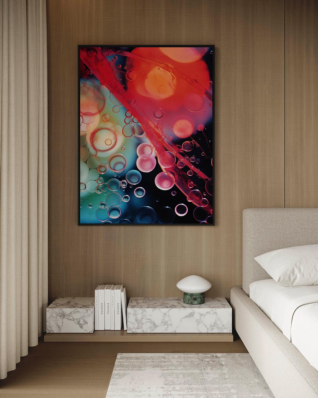 Kleurrijke bellen – kunstwerk op canvas, dibond of plexiglas