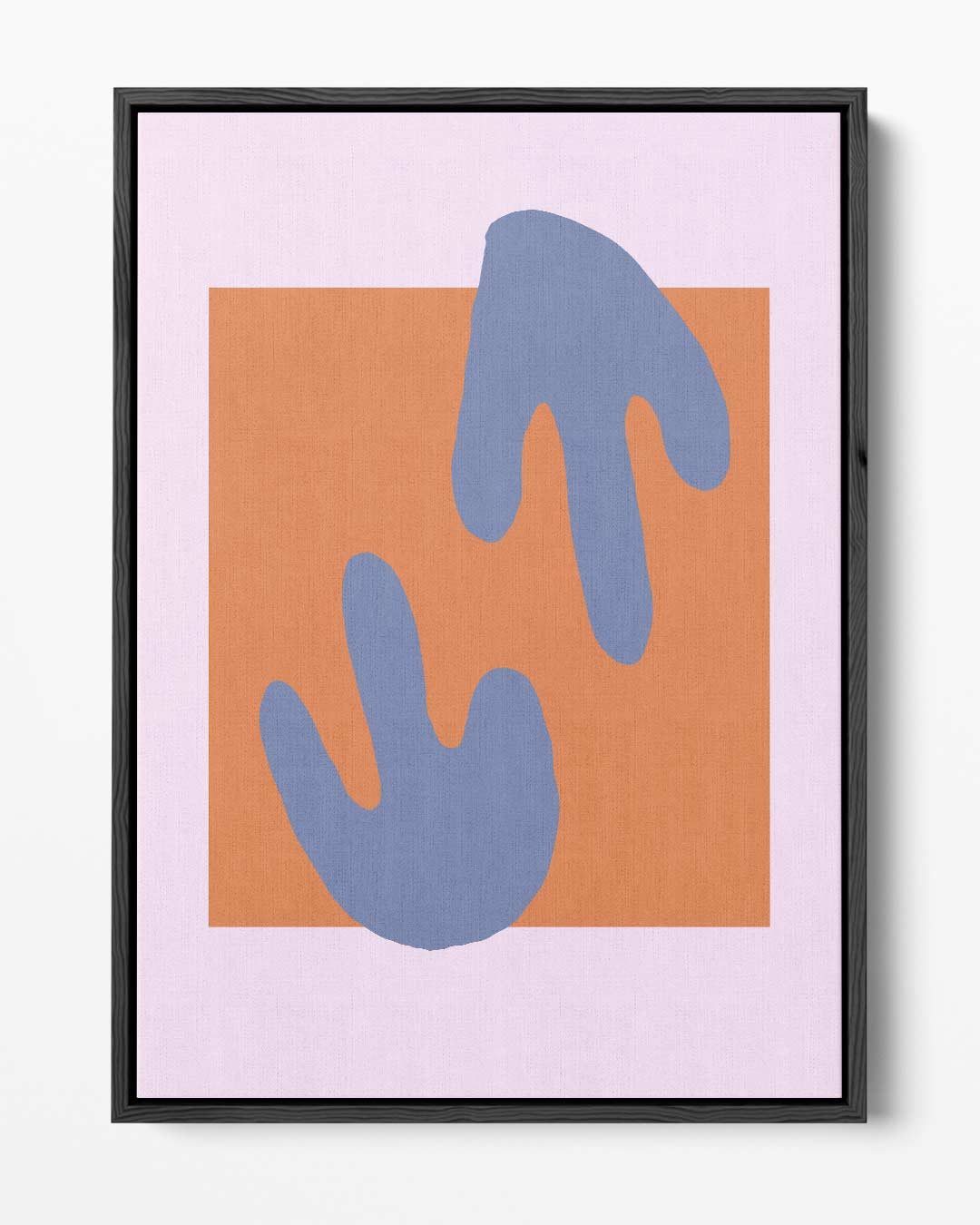 Abstracte Kleurencompositie in Paars en Oranjebruin – portret kunstwerk als wanddecoratie