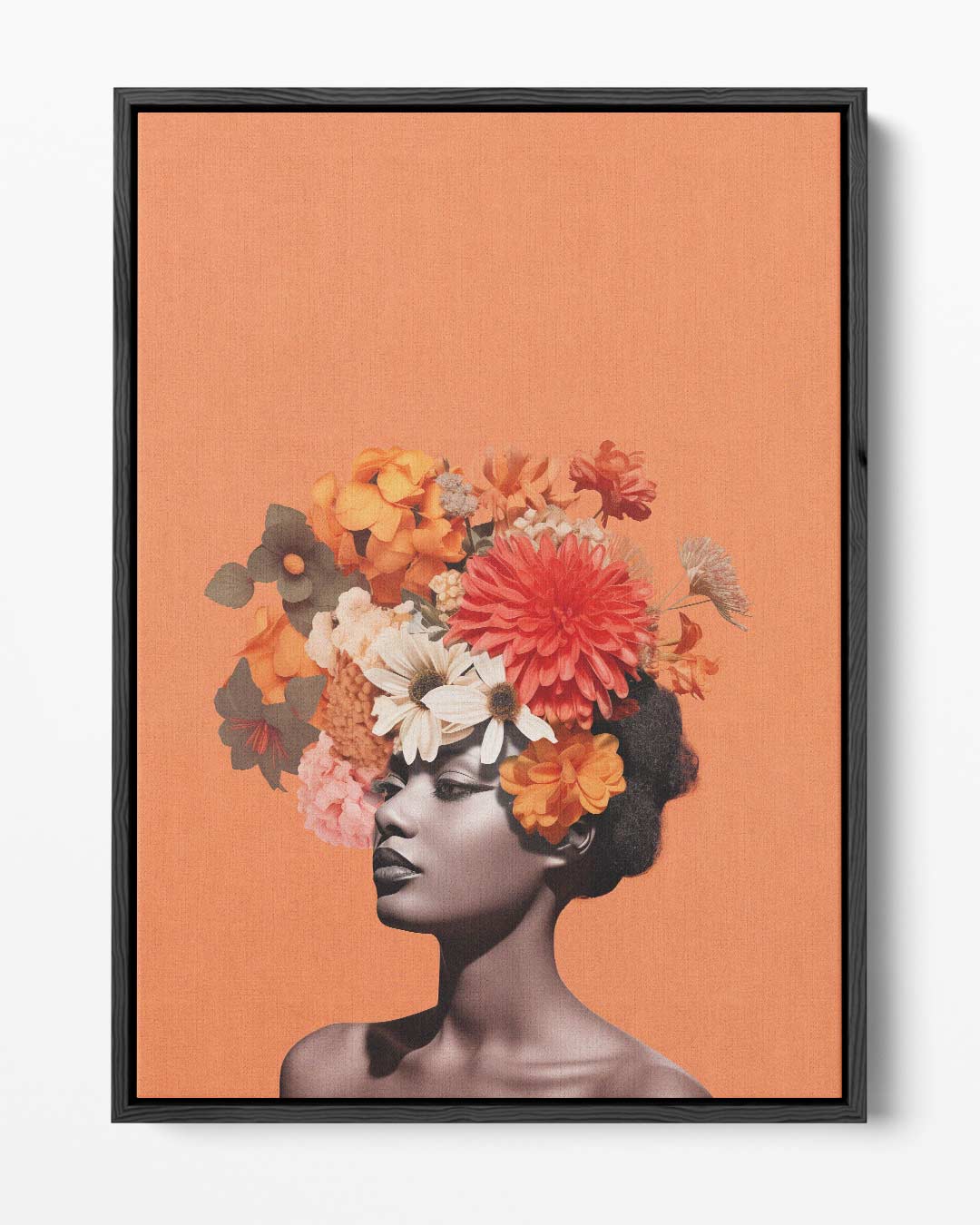 Bloemenfantasie Portret – portret kunstwerk als wanddecoratie