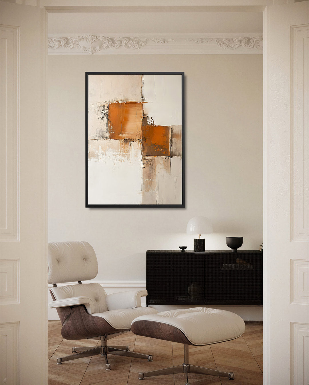 Geometrische vormen compositie – staand wanddecoratie kunstwerk