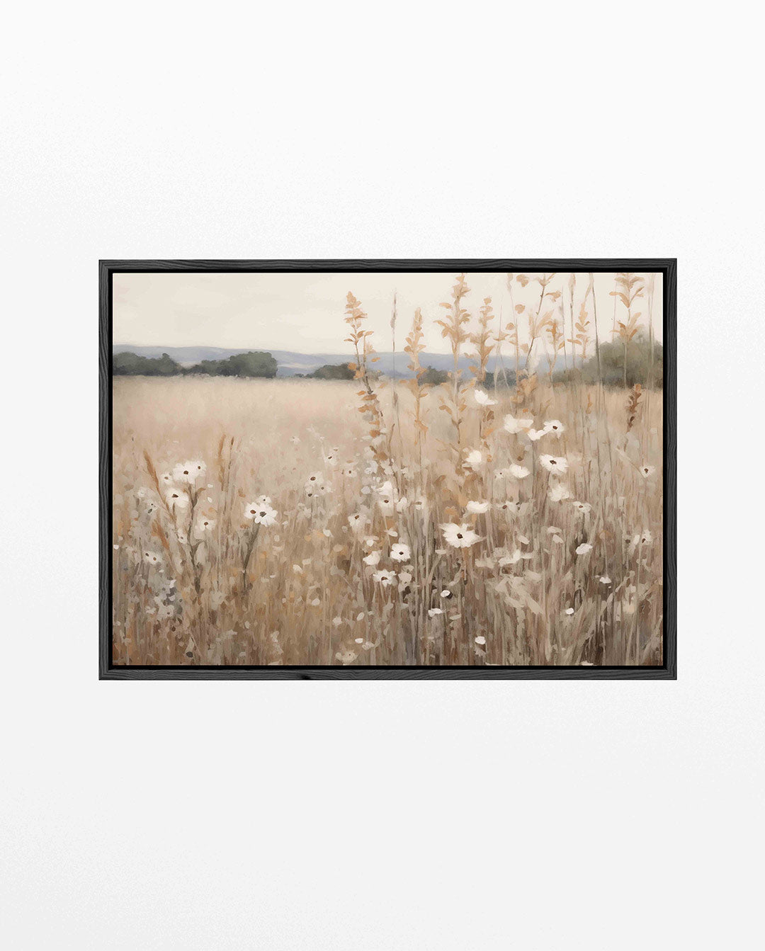 Zomerweide bloemen – liggend abstract kunstwerk