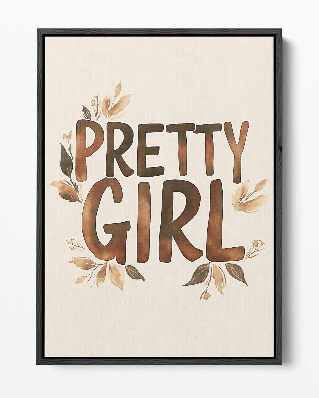 Lovely Girl Bloemenposter – portret kunstwerk als wanddecoratie