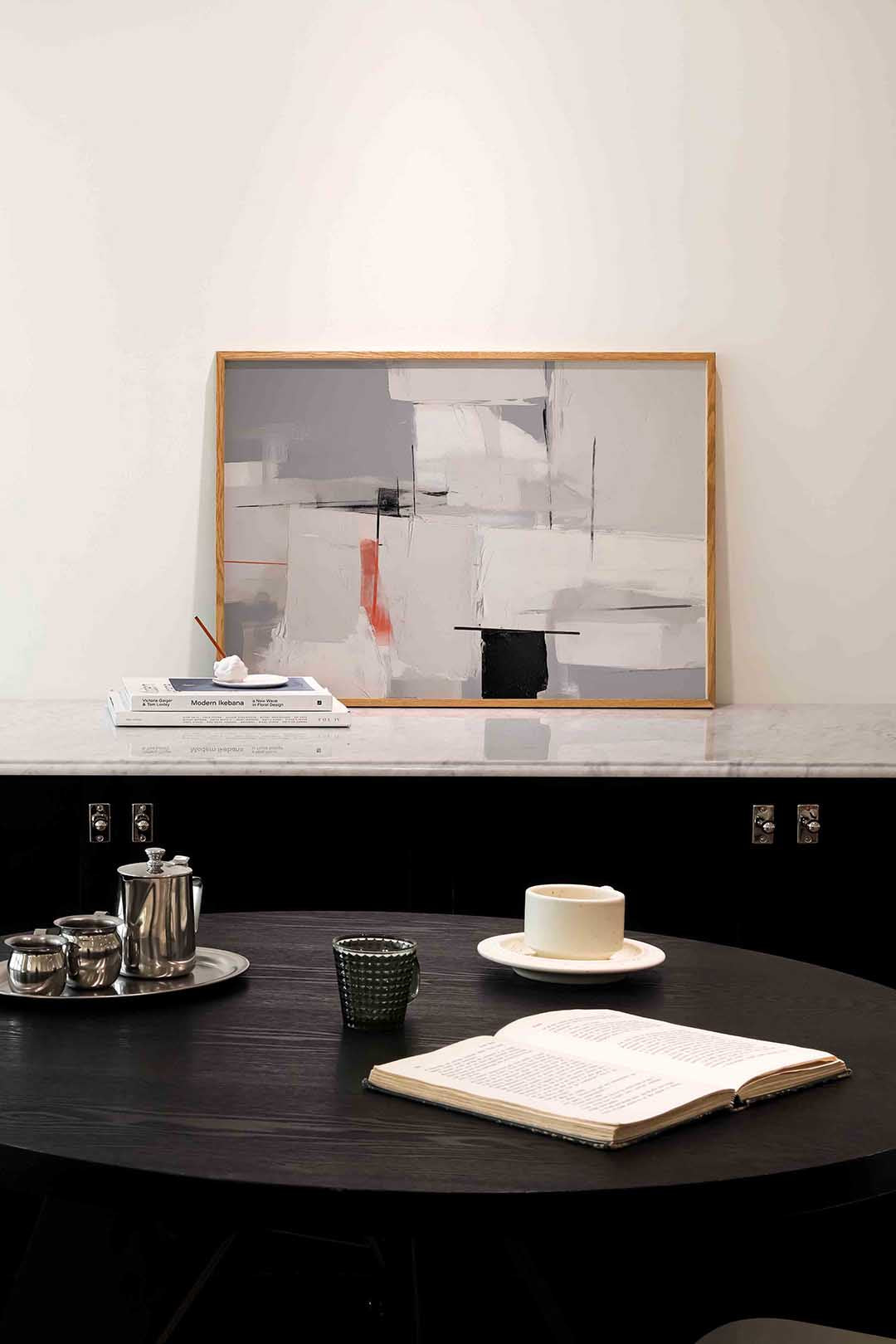 Abstracte vormen – abstracte poster in liggend formaat