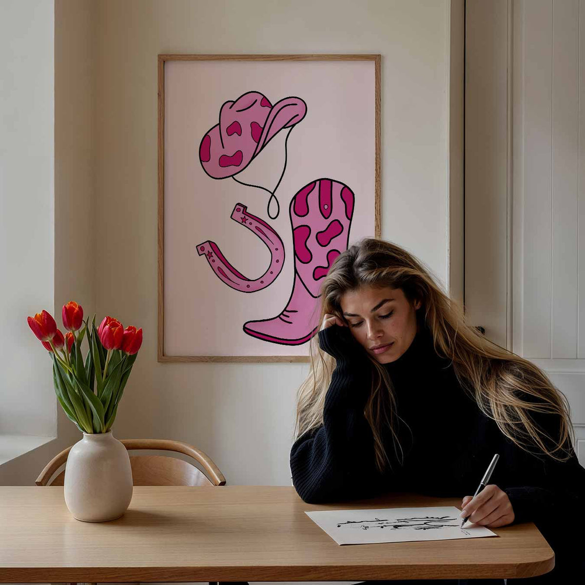 Stoere Western Stijl – paasposter in staand formaat