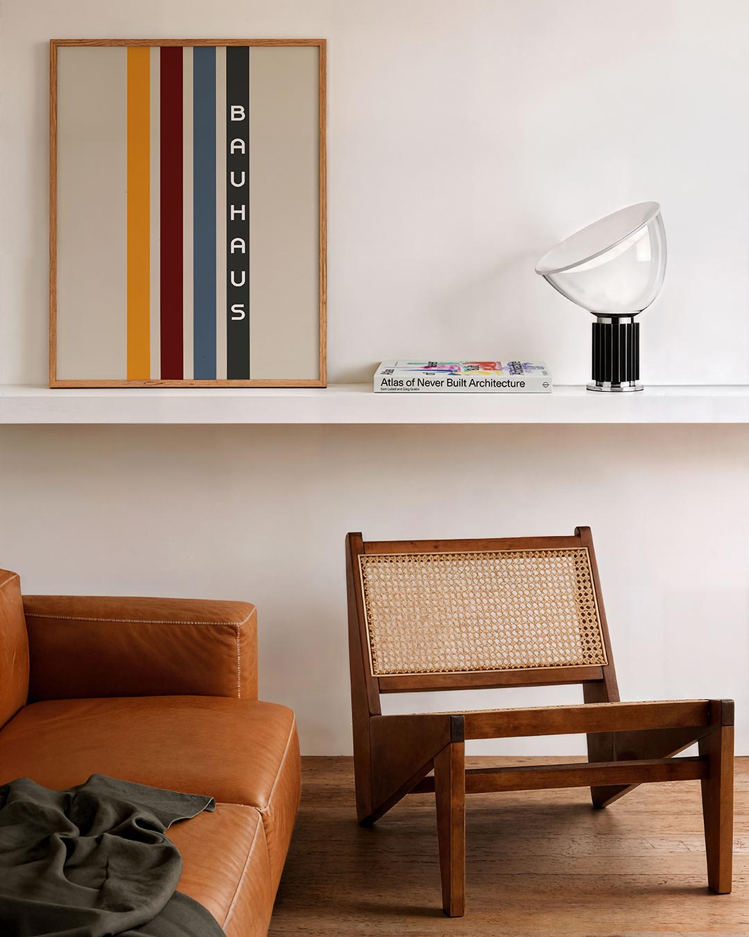 Lijnen en kleurvlakken – staande Bauhaus poster voor aan de muur