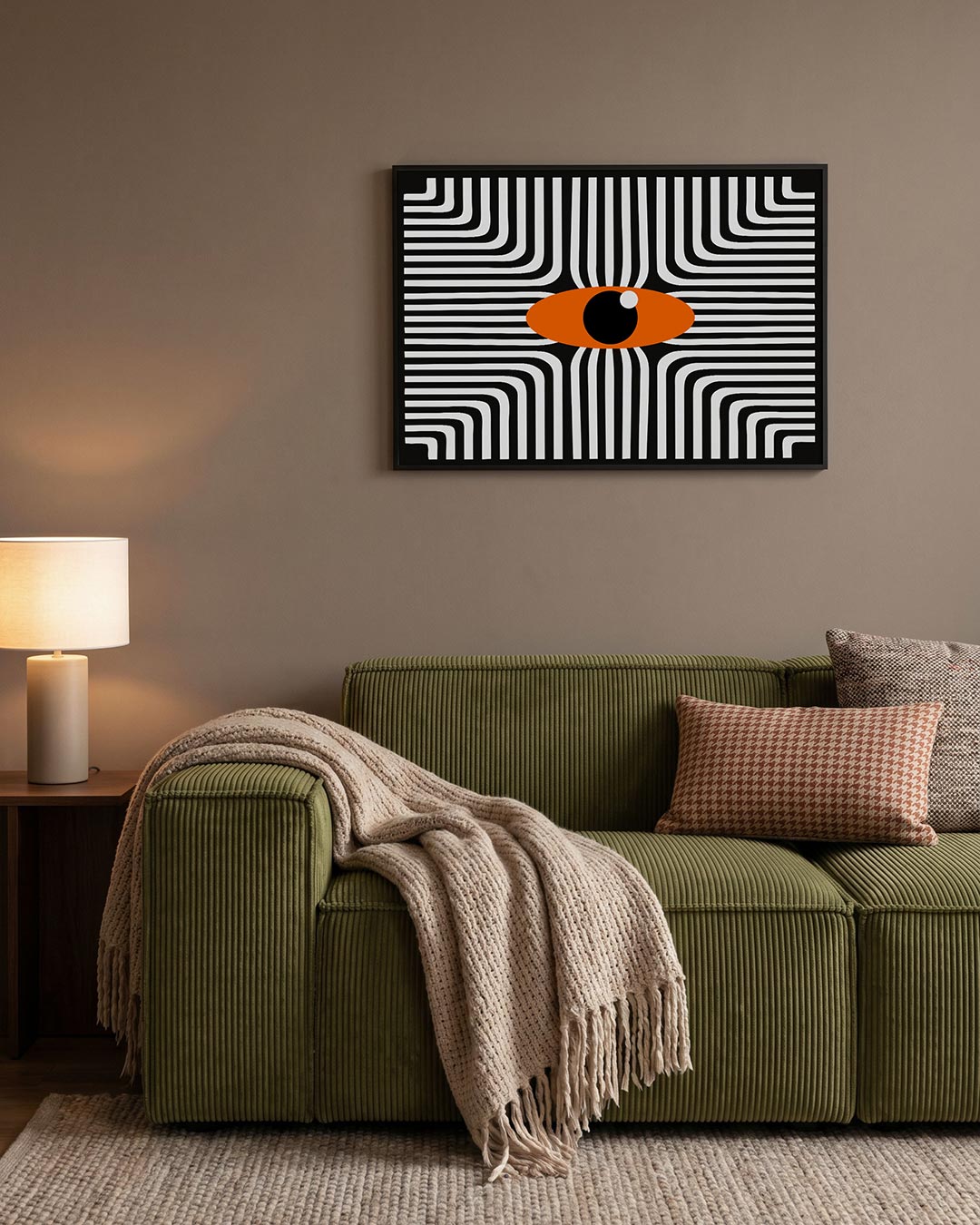 Lijnen en oog – geometrische Bauhaus poster in liggend formaat