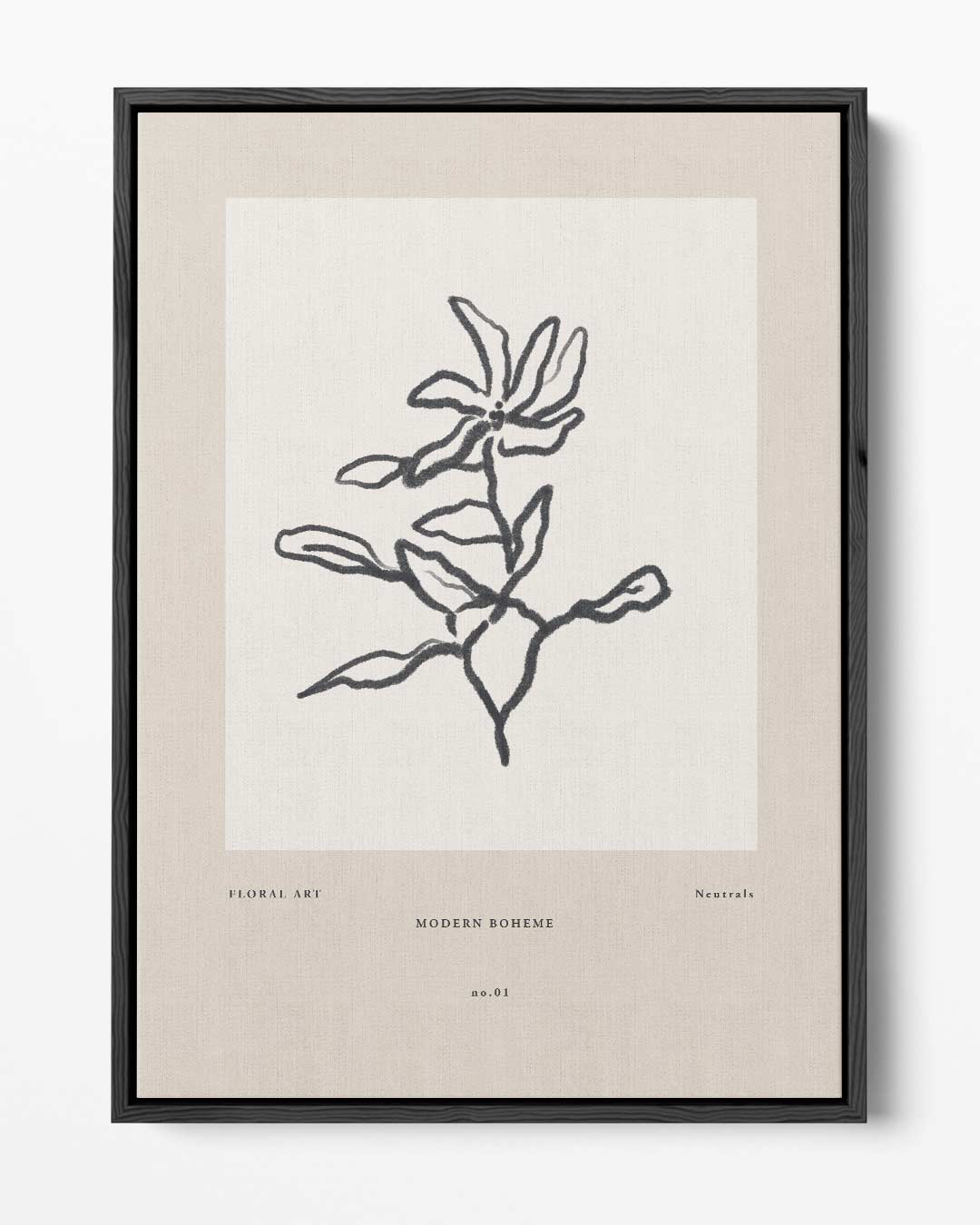 Modern Boheme Bloementekening – portret kunstwerk als wanddecoratie