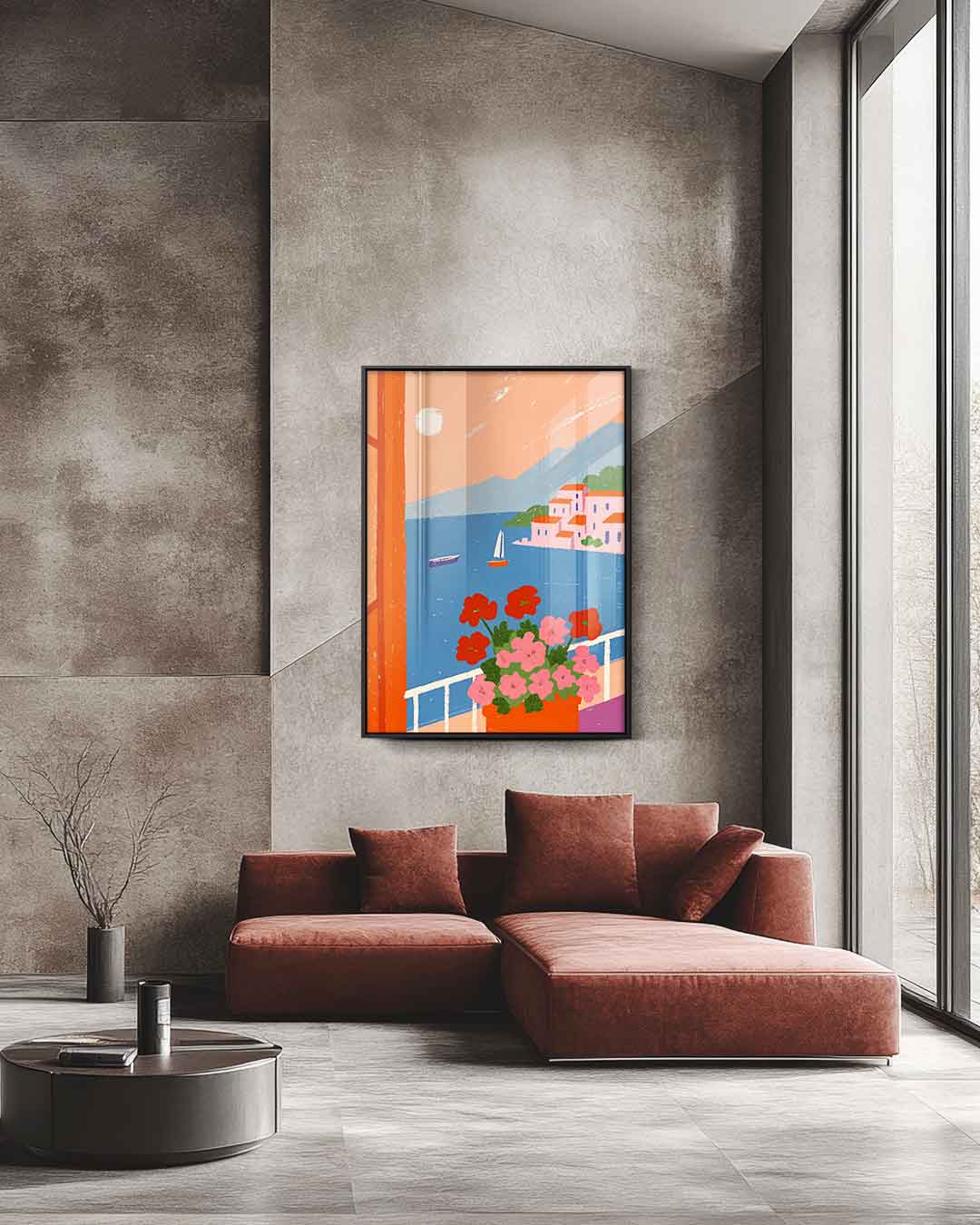Uitzicht op Bloemrijke Haven – staande wandkunst voor woonkamer of interieur