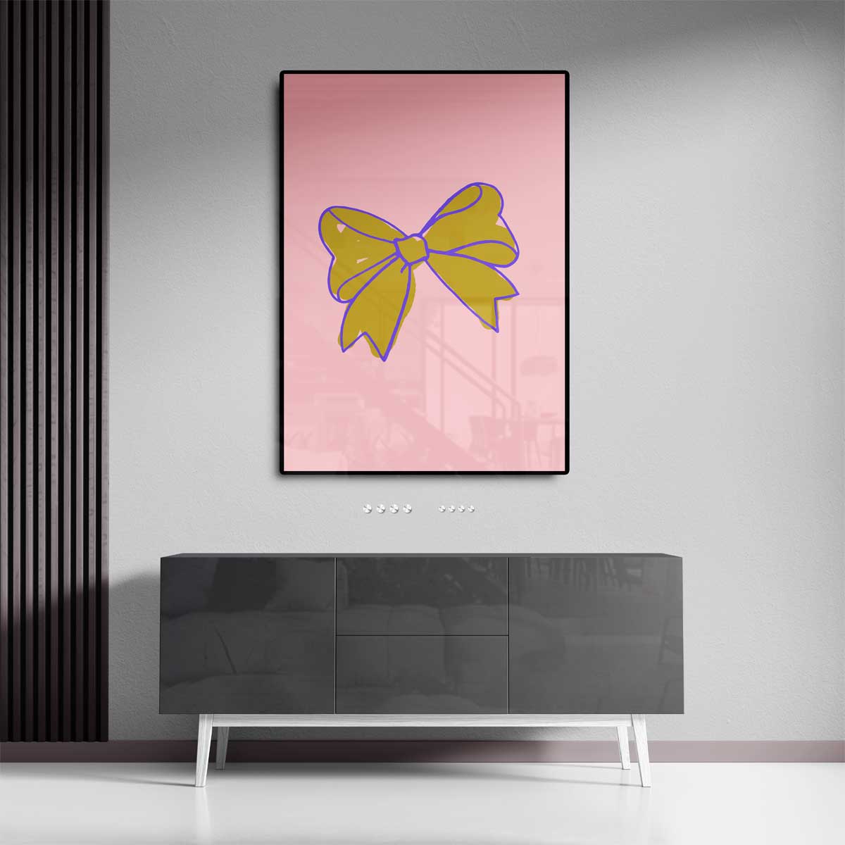 Vrolijke Strik – staande wandkunst voor woonkamer of interieur
