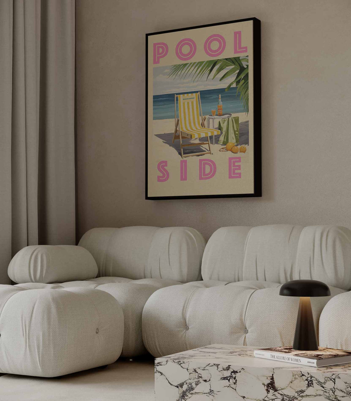 Zomerstrand Lounge – canvas kunstwerk als wanddecoratie