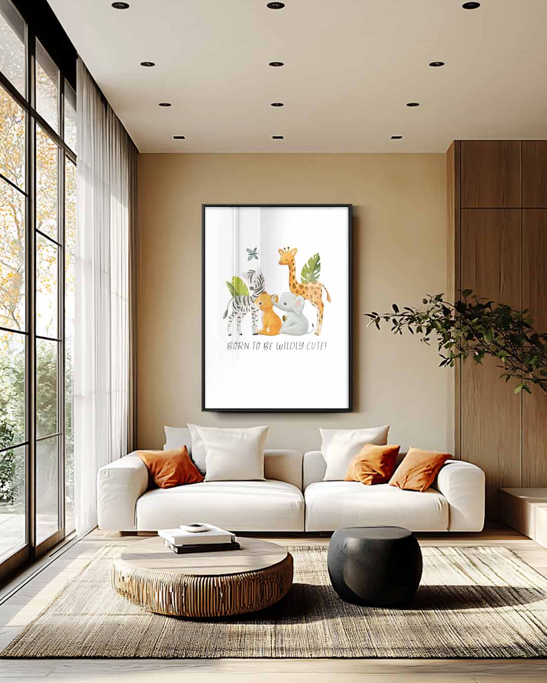 Schattige Jungle Vriendjes Poster – canvas wanddecoratie in portret formaat