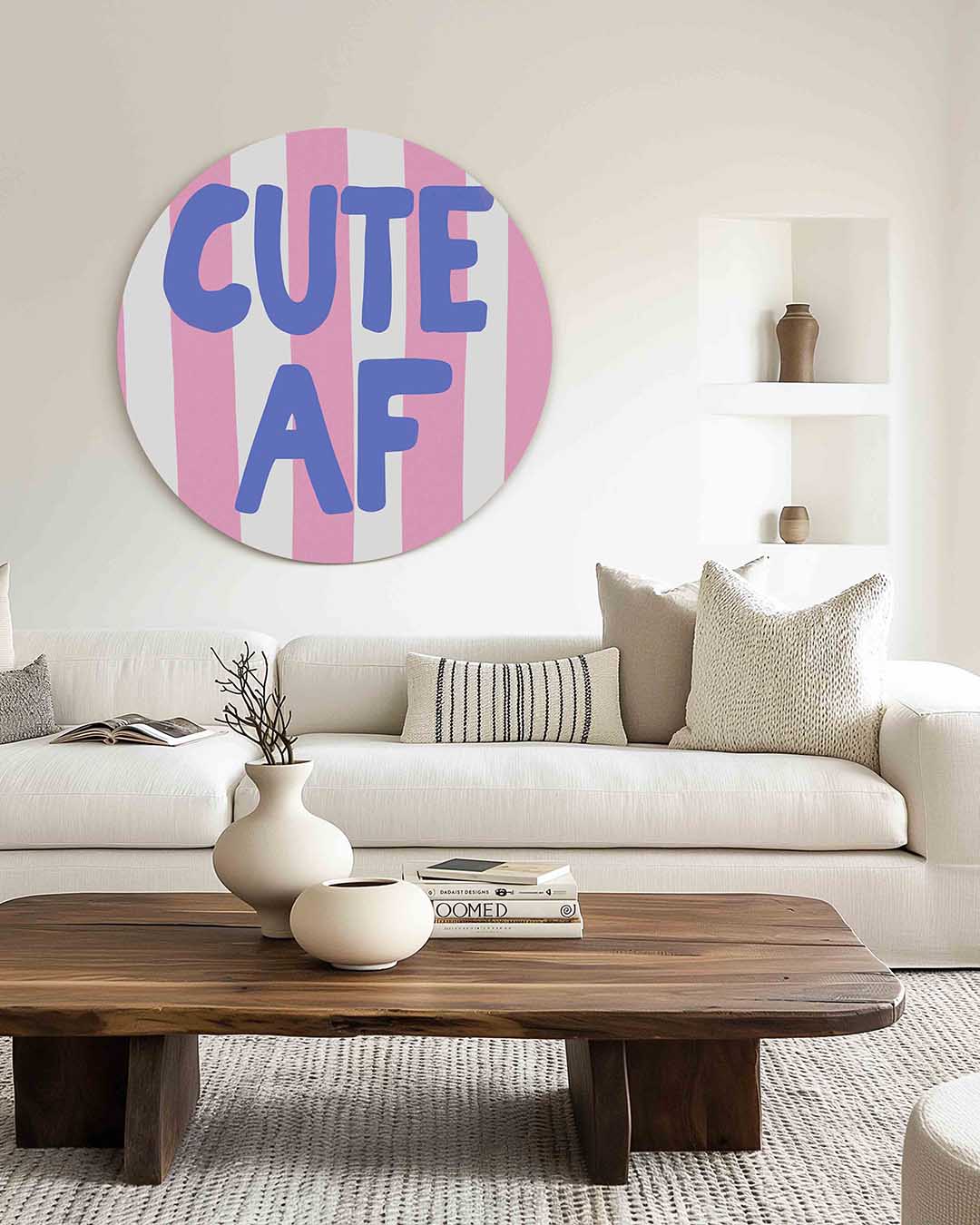 Cute af – muurcirkel met kleur en vormen voor aan de muur