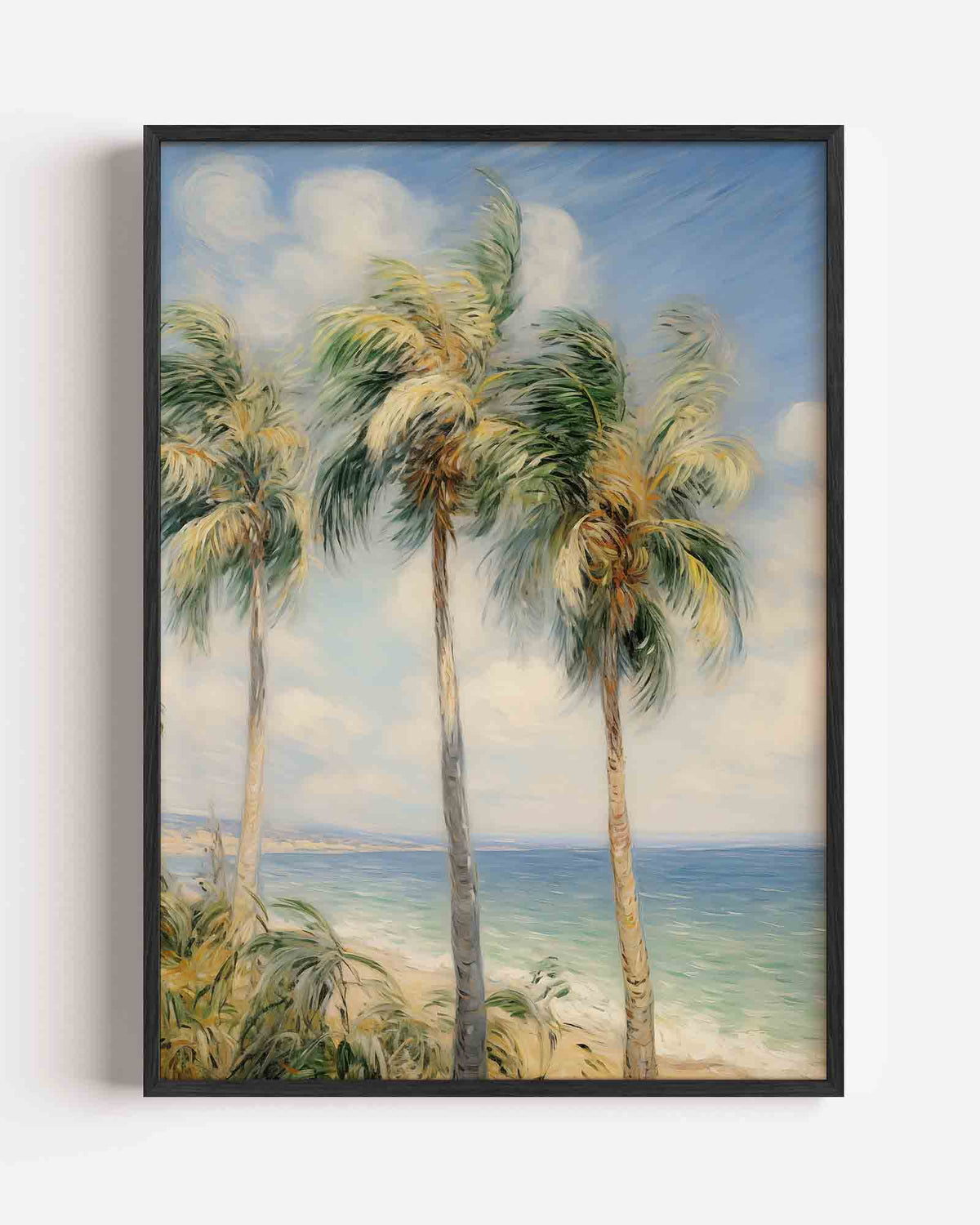 Palmbomen aan zee – jungle portret poster als wanddecoratie