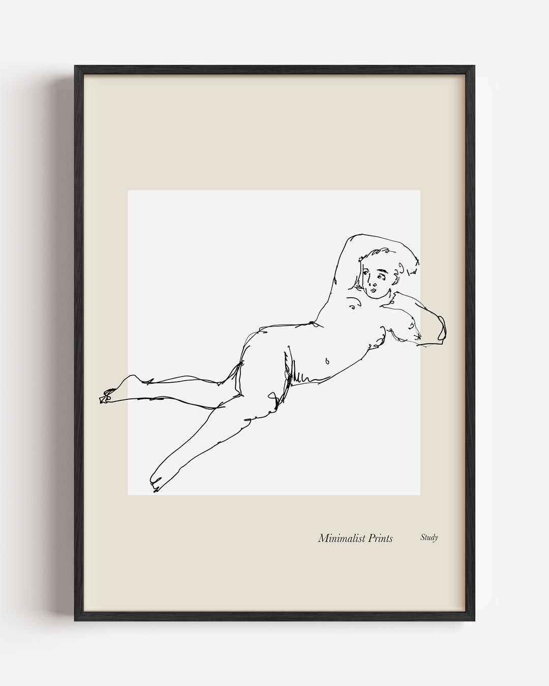 Minimalistische Lijntekening Vrouw – lijntekening portret poster als wanddecoratie