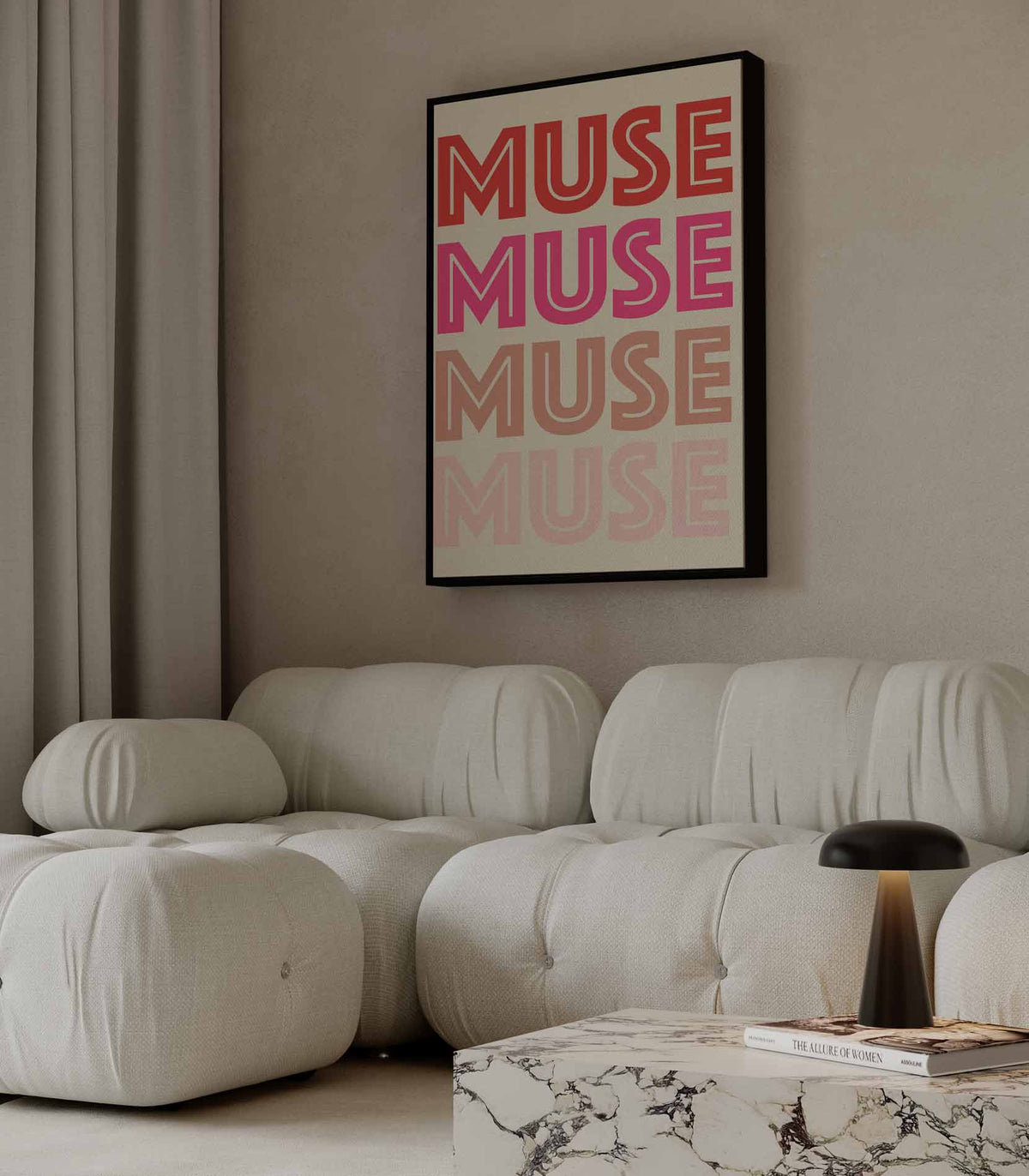 Kleurrijke Inspiratie MUSE Poster – staande wandkunst voor woonkamer of interieur