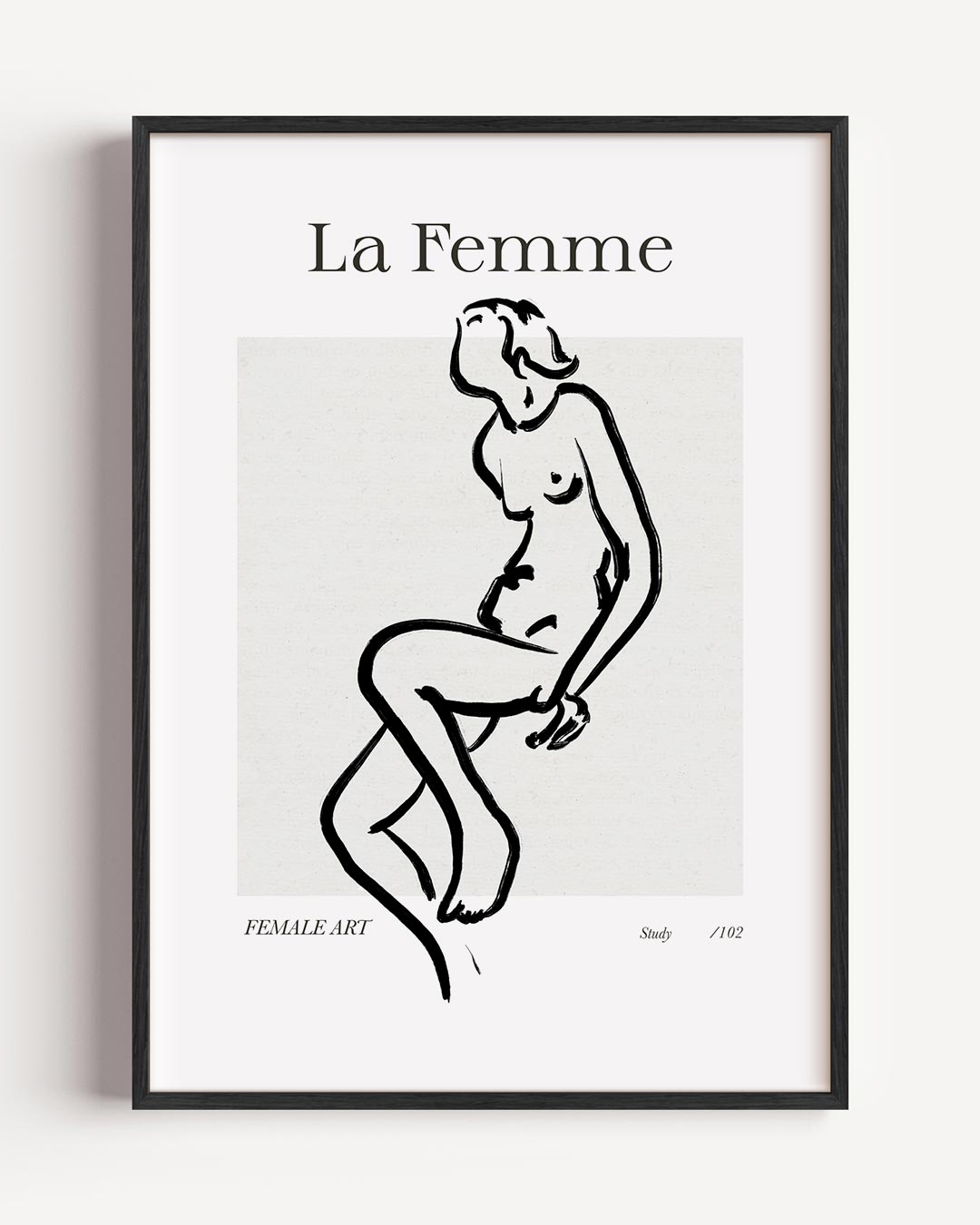 La Femme Elegantie – lijntekening portret poster als wanddecoratie