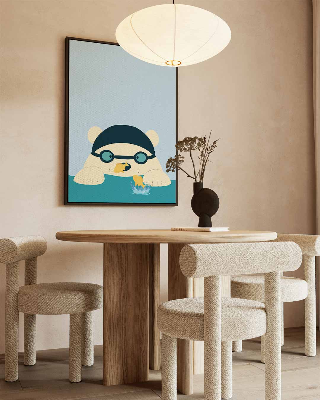 Speelse IJskoning – staand kunstwerk voor modern interieur