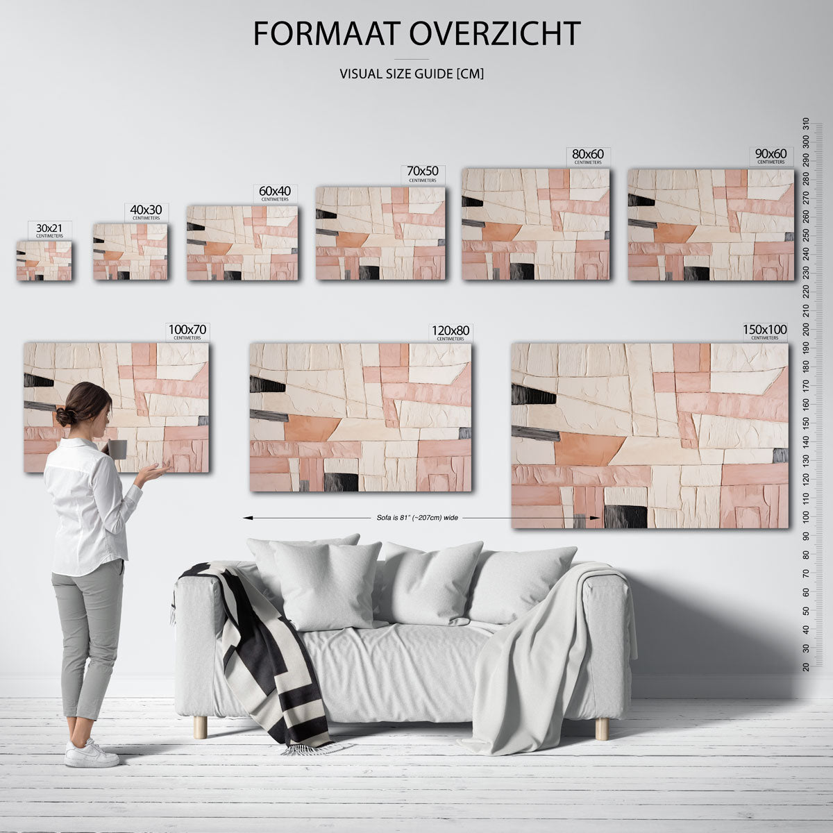 Abstracte vormen – liggende muurposter met abstracte vormen