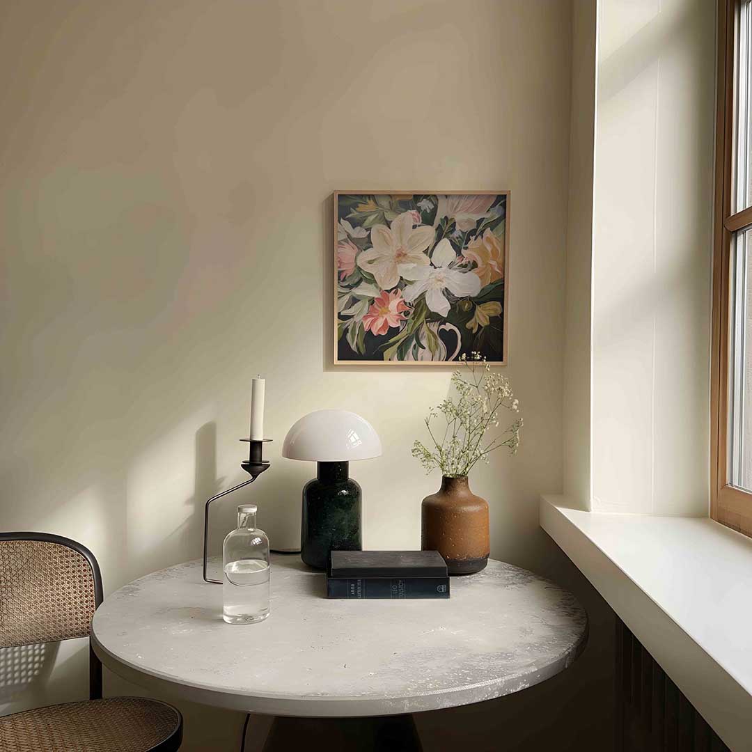 Bloemen in vaas – botanische poster in vierkant formaat