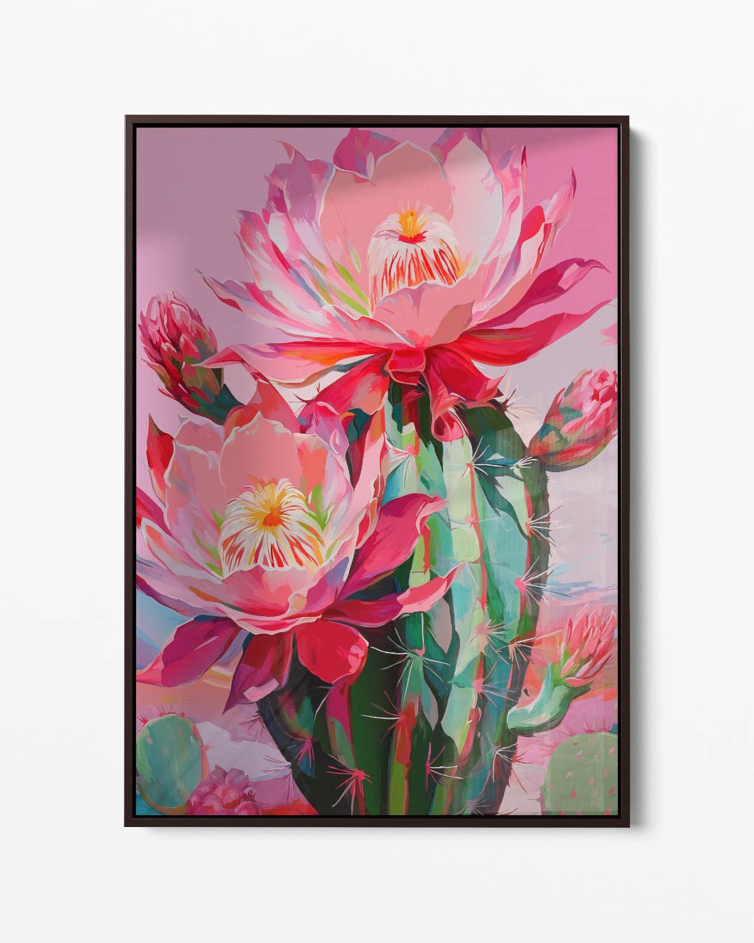 Bloeiende Cactus Pracht – portret kunstwerk als wanddecoratie