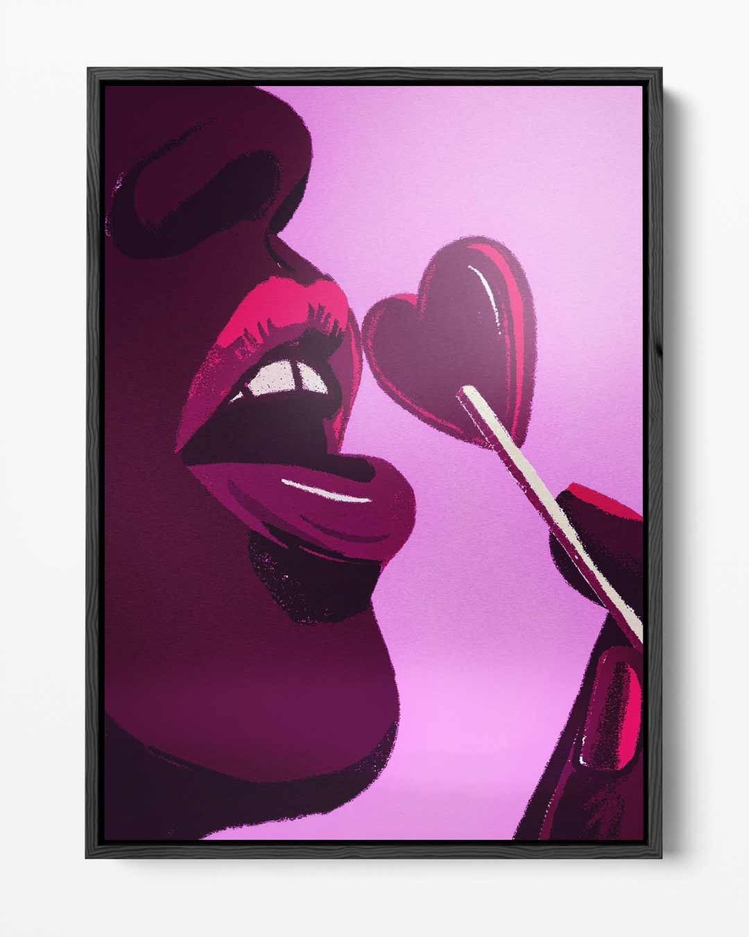 Liefdeslolly in Pop Art – portret kunstwerk als wanddecoratie